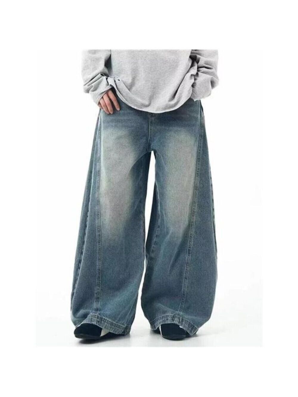 Women's Baggy Jeans Vintage Oversized Pants Aesthetic Hip Hop Jeans Relaxed Fit - Picture 5 of 6